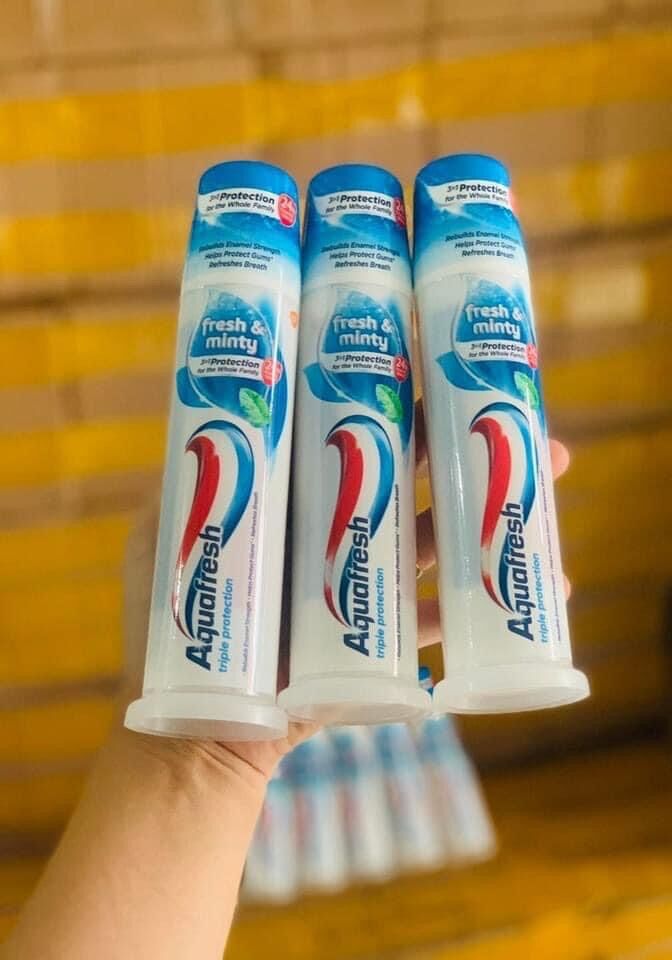 Kem đánh răng Aquafresh Mỹ dạng ống 100 ml fresh& minty mùi bạc hà -