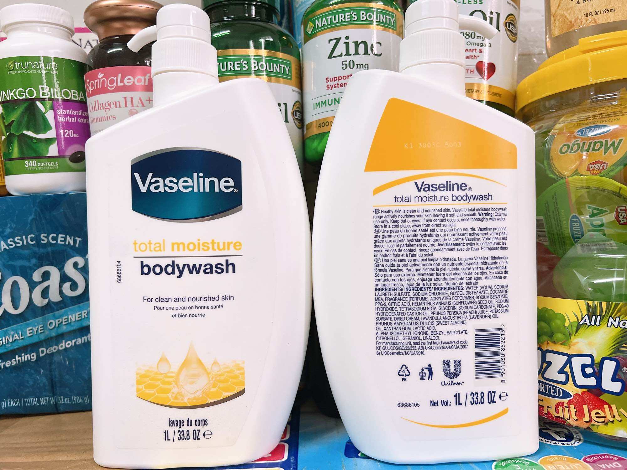 Sữa tắm Vaseline Body Wash Total Moisture 1 lít của Mỹ