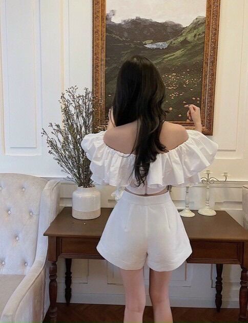 [SHOP TÁO ĐỎ BIGSIZE 50kg đến 90kg] Set ÁO CROPTOP bẹt vai mix short -SBV66