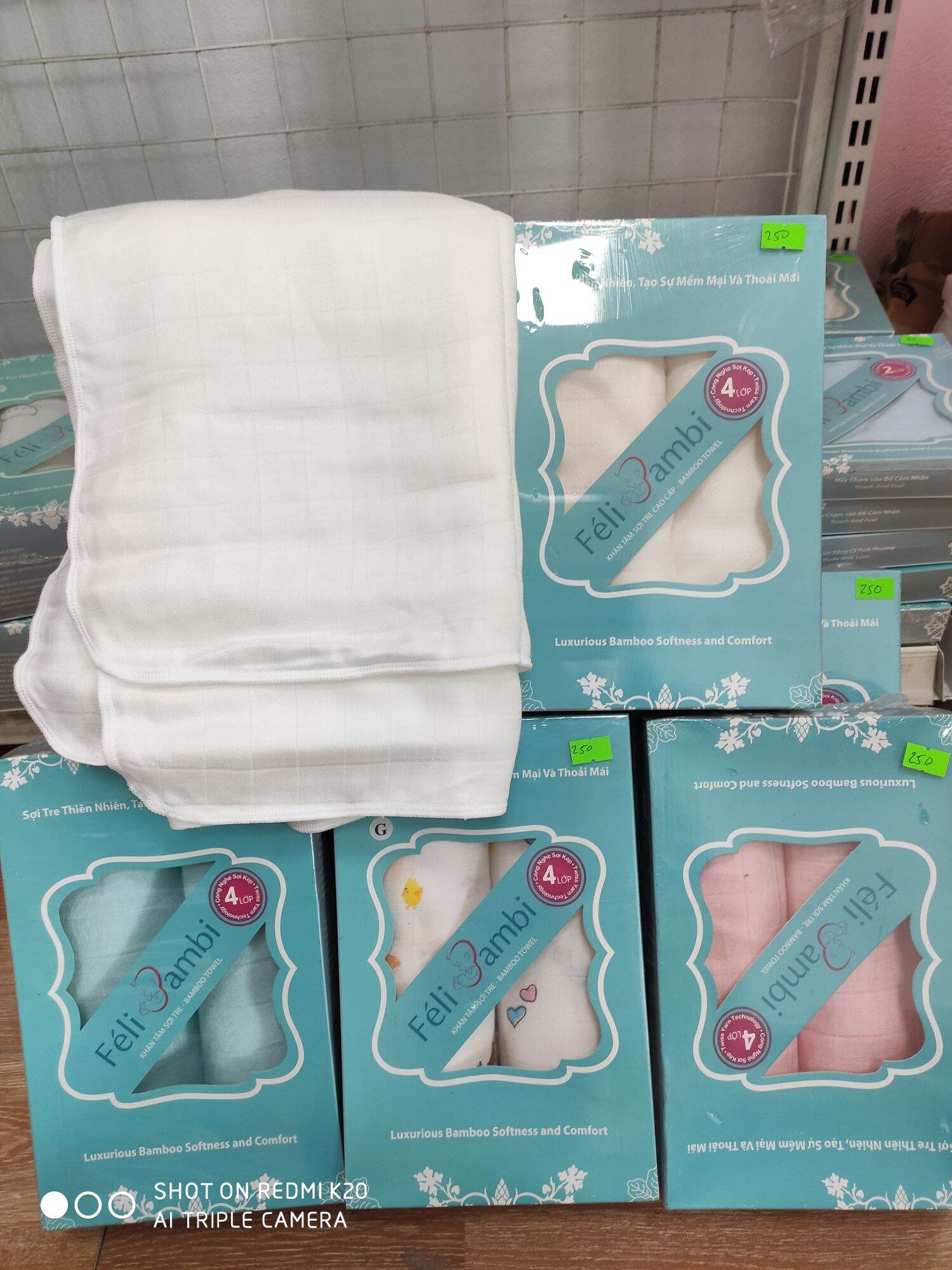 Set 2 khăn tâm sợi tre đa năng 4 lớp 90×90 cho bé