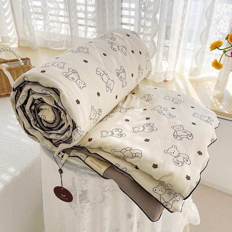 Chăn cotton đũi hè nhập khẩu loại đẹp , chăn hè mềm mịn thoáng mát , chăn đũi cotton hè mẫu mới nhất kích thước 2m x 2m3