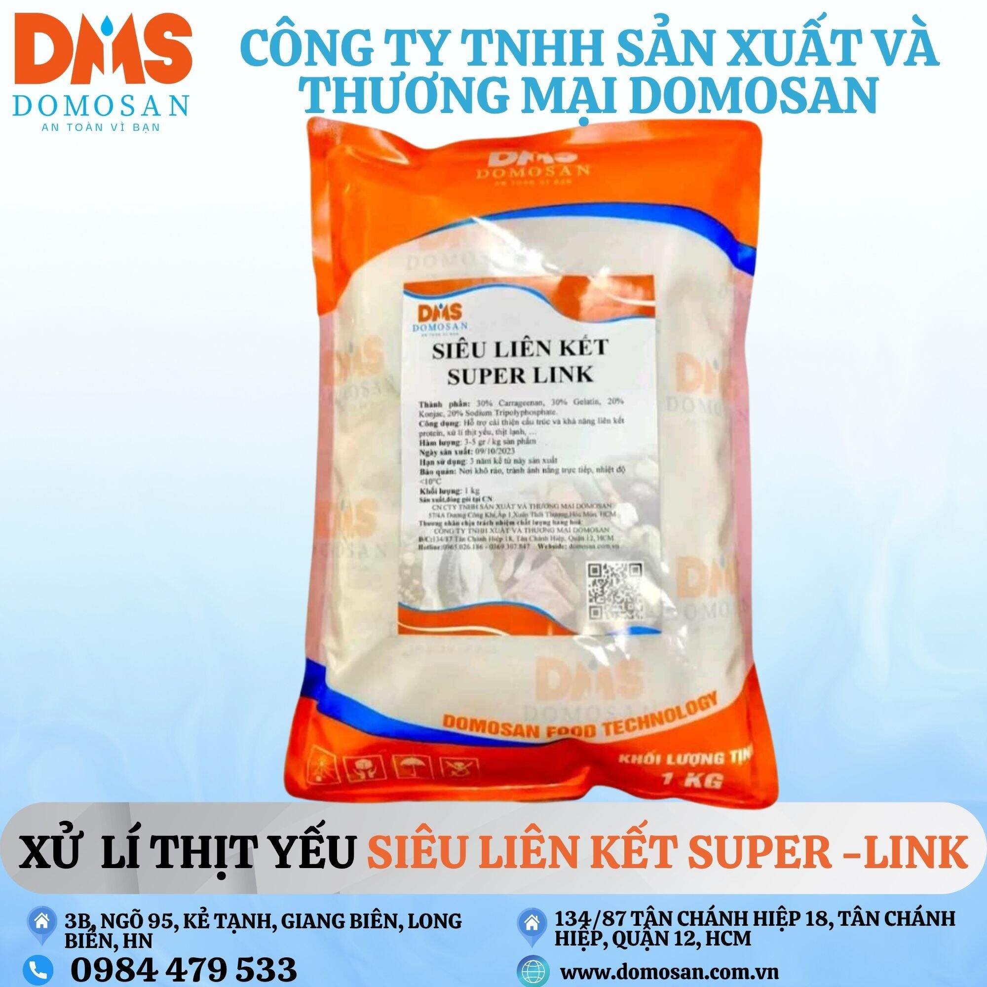 1kg super link phụ gia cao cấp siêu liên kết xay thịt đôn'g lạn'h, thịt yế'u cực kì tốt