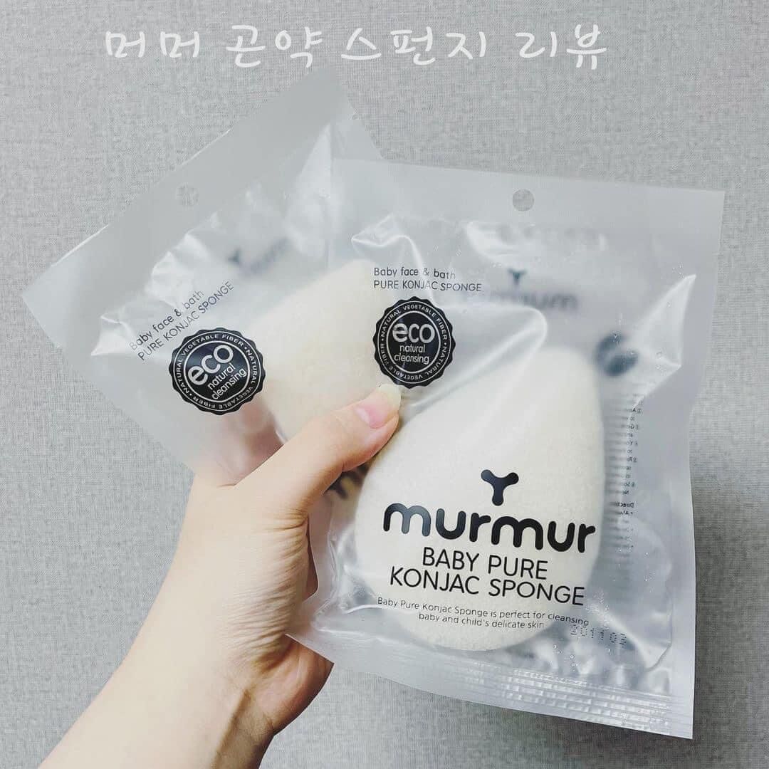 Bông tắm hữu cơ Murmur Hàn Quốc siêu mềm mại cho làn da bé sơ sinh