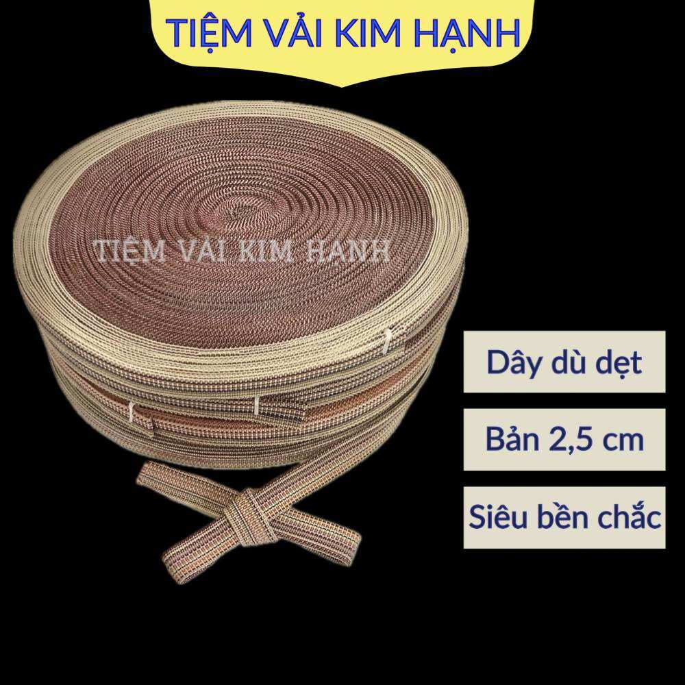 Dây dù dẹt, đai thổ cẩm bản 2,5cm giăng võng, cột hàng, đan ghế siêu bền chắc