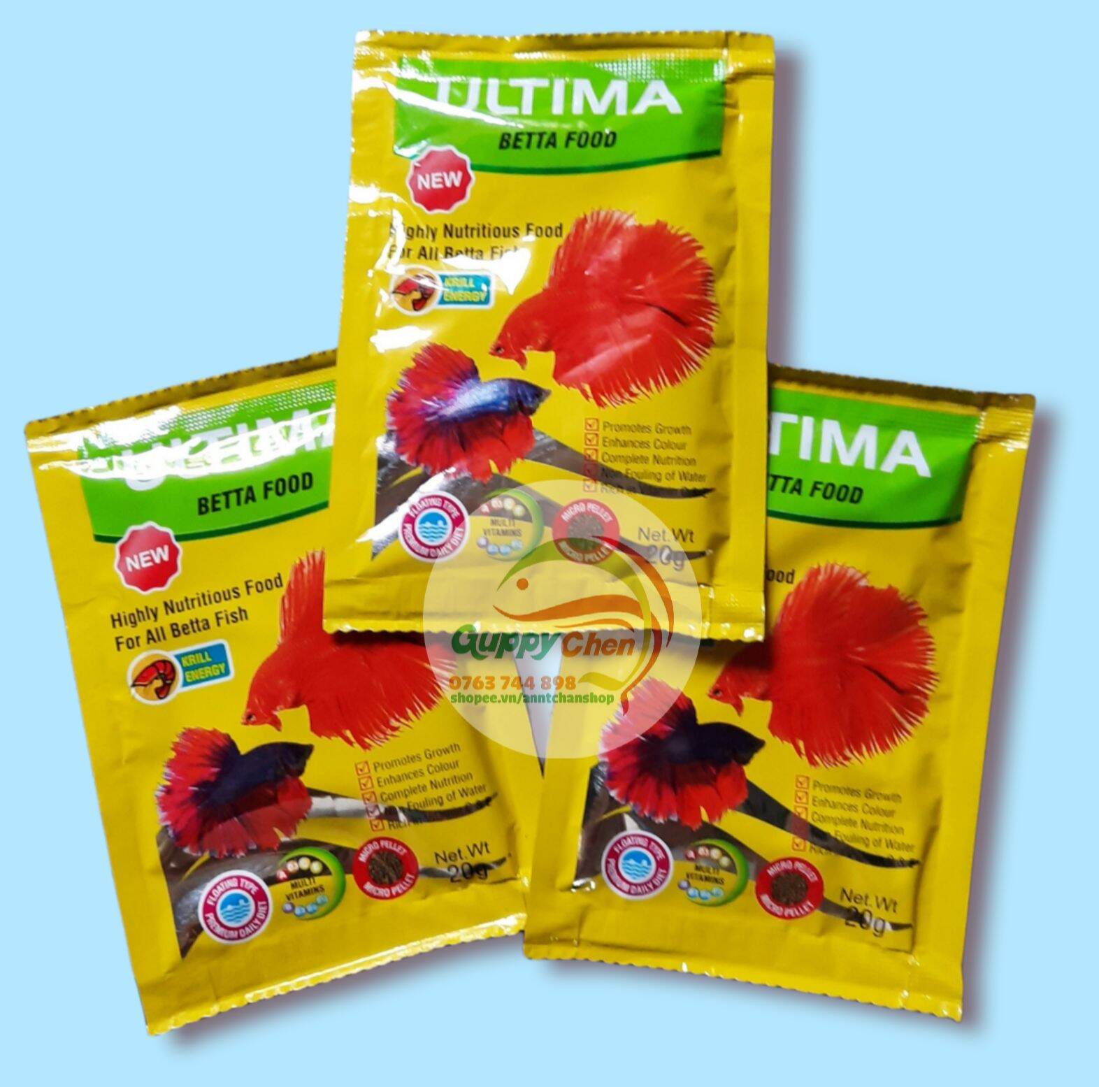 Cám ultima betta food 20gram - thức ăn hỗn hợp cho cá