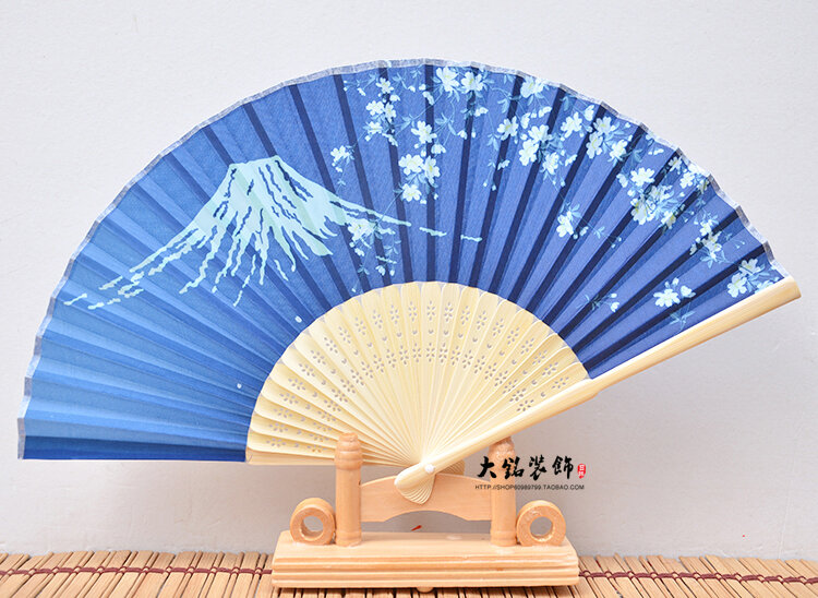 Quạt gấp nữ mẫu mới kimono nhật bản, quạt lụa hoa anh đào phong cách nhật bản, quạt trang trí quà tặng