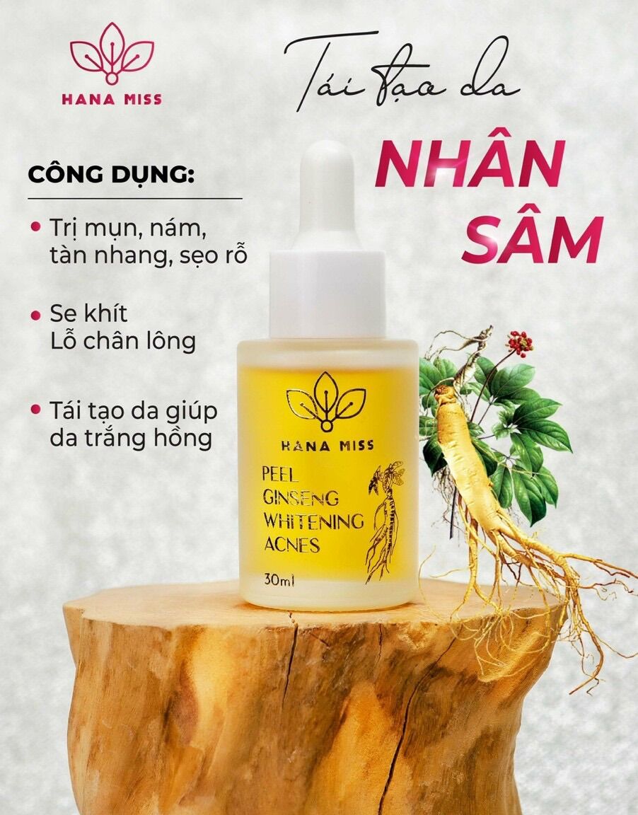 ( Tặng 2 Mặt Nạ Dưỡng Da)Serum Peel Nhân Sâm PEEL GINSENG WHITENING ACNES