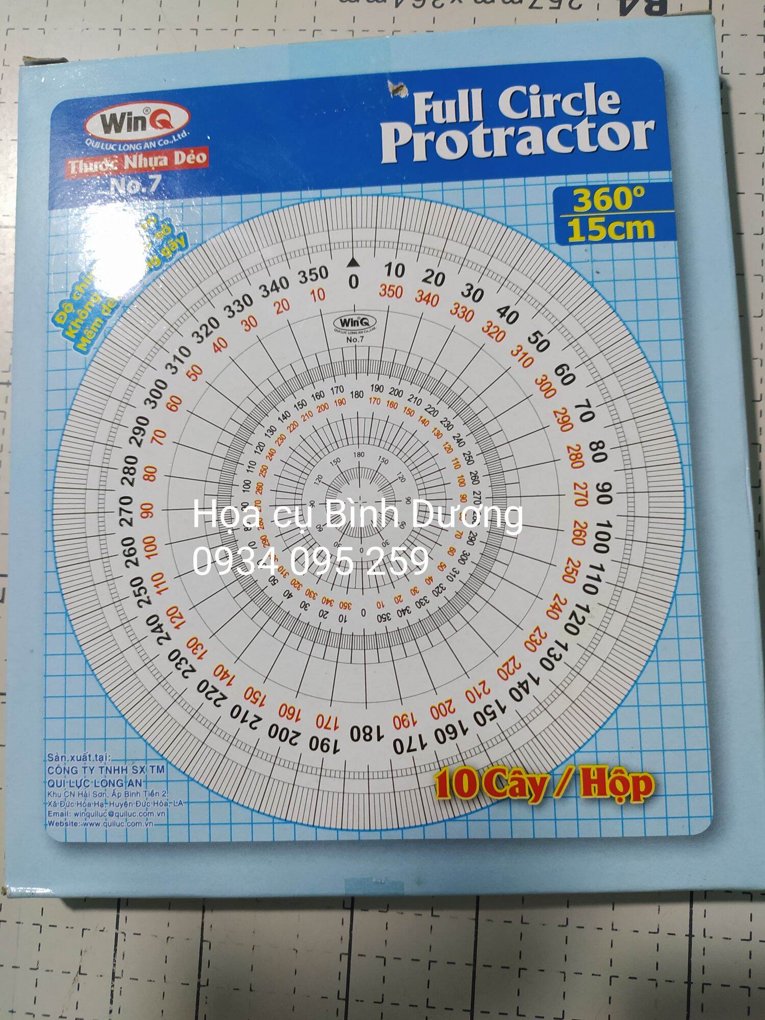 Thước đo 360 độ Full circle ruler WinQ No.7