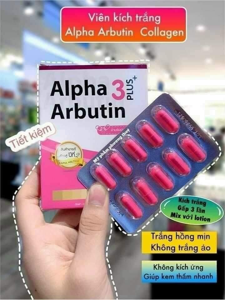 Hộp kích trắng alpha arbutin 10 viên thái lan loai 1