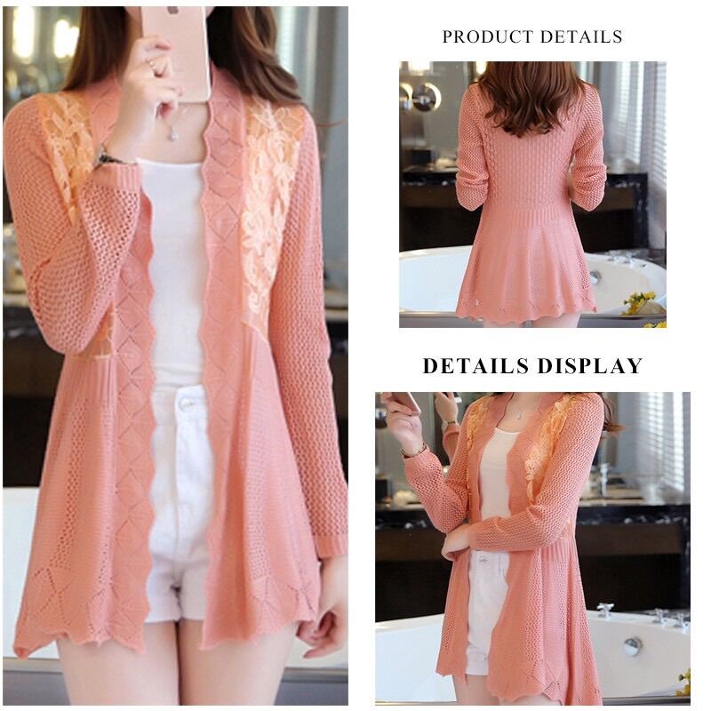 Áo Khoác len Cardigan Dáng Dài dễ thương- K2