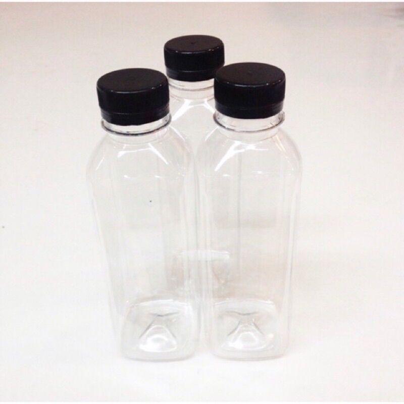 Combo 100 chai vuông+ nắp đen 330ml