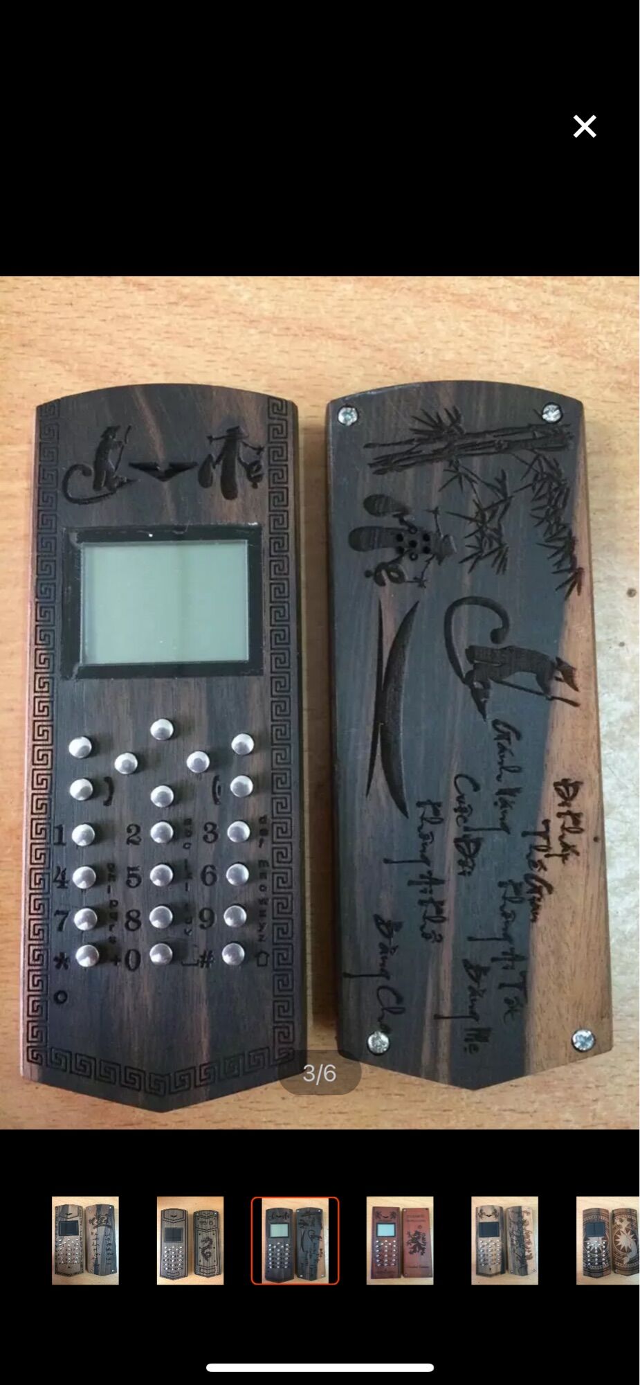 [HCM] Vỏ gỗ cho điện thoại Nokia 1202 gỗ mun nhiều mẫu