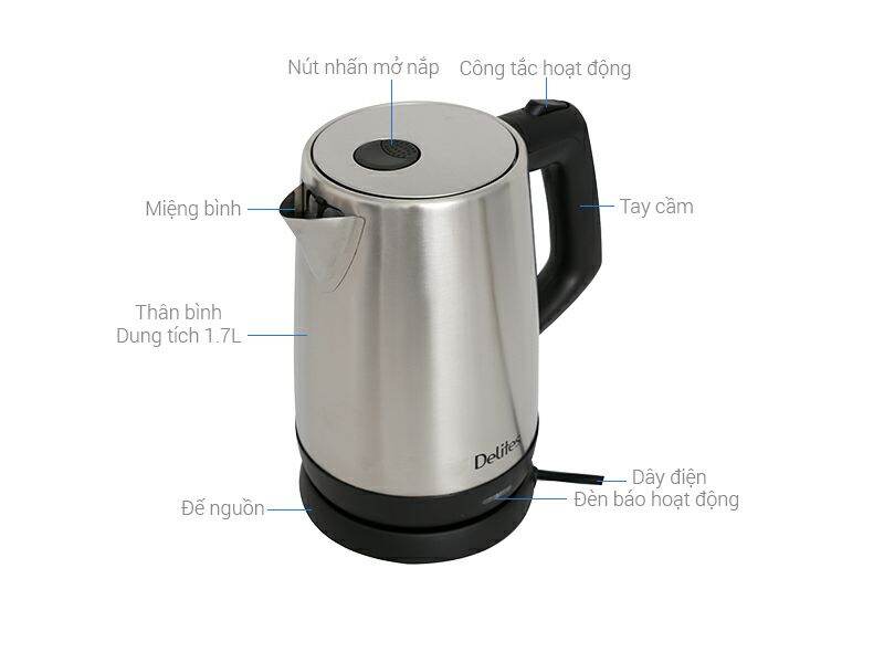 Ấm siêu tốc Delites 1.7 lít ST17S03

- new 100%