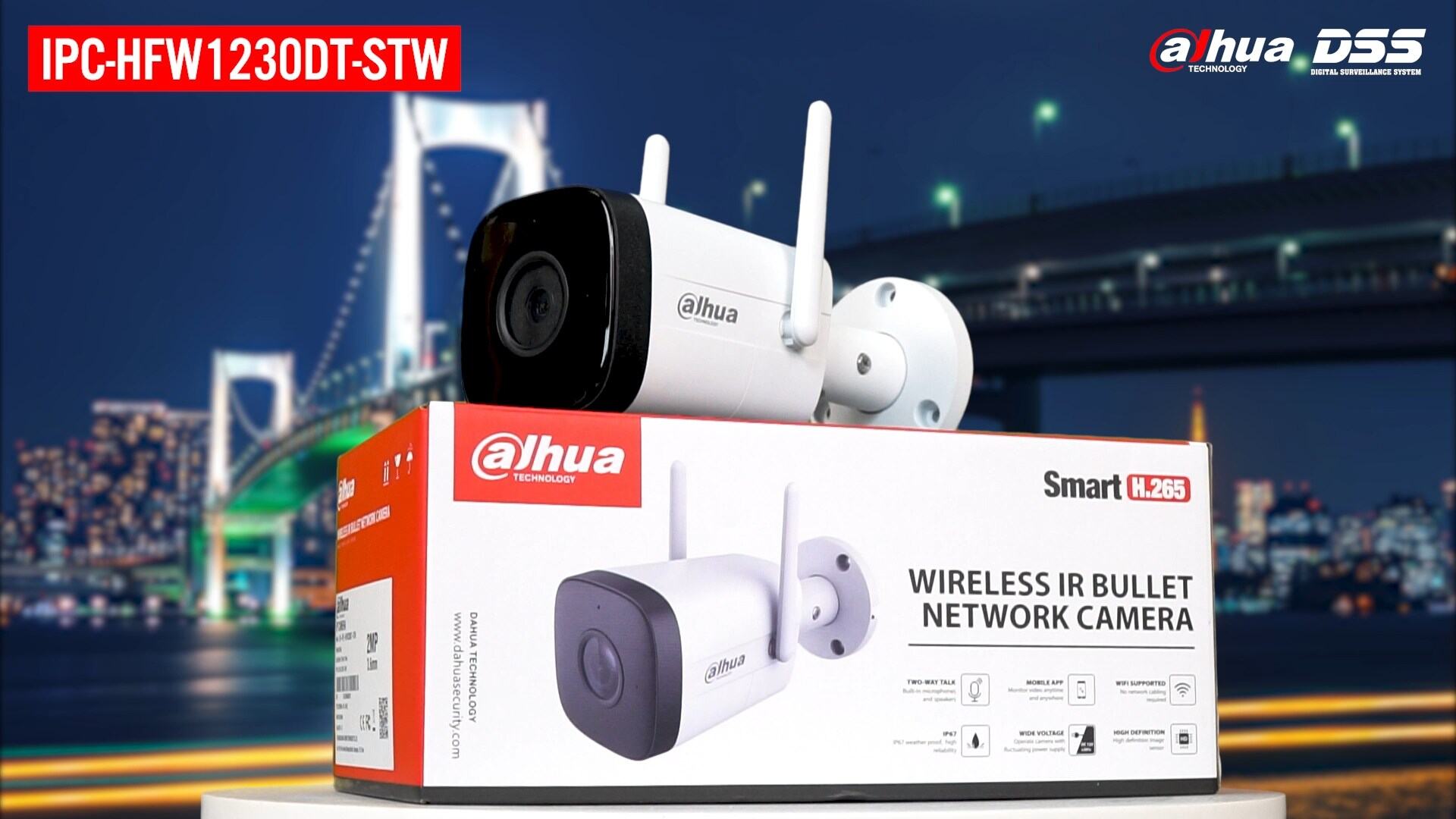 Camera wifi DAHUA DH-IPC-HFW1230DT-STW là dòng sản phẩm ngoài trời độ phân giải 2.0MP FullHD 1080p