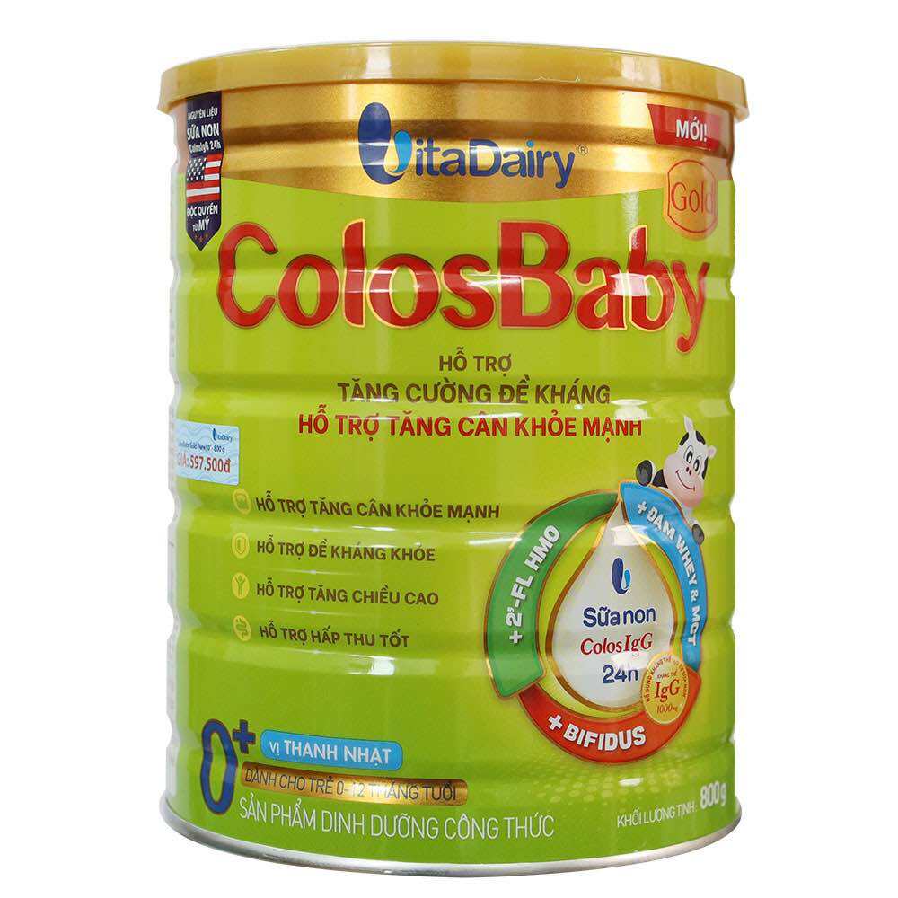 Sữa ColosBaby Gold 0+ vị thanh nhạt 800G Vitadairy