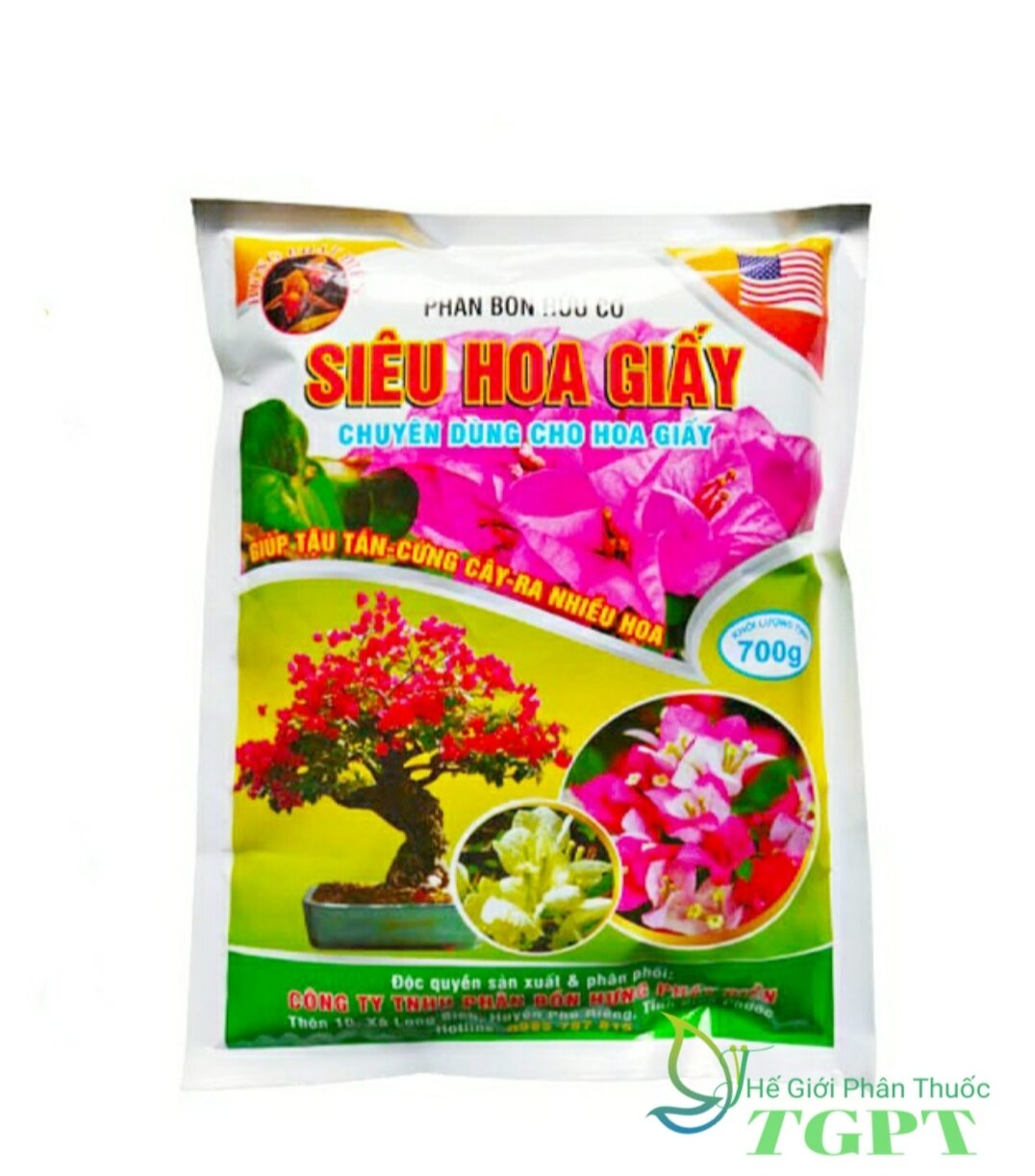 Phân bón hữu cơ siêu hoa giấy giúp cứng cây, ra nhiều hoa - gói 700g