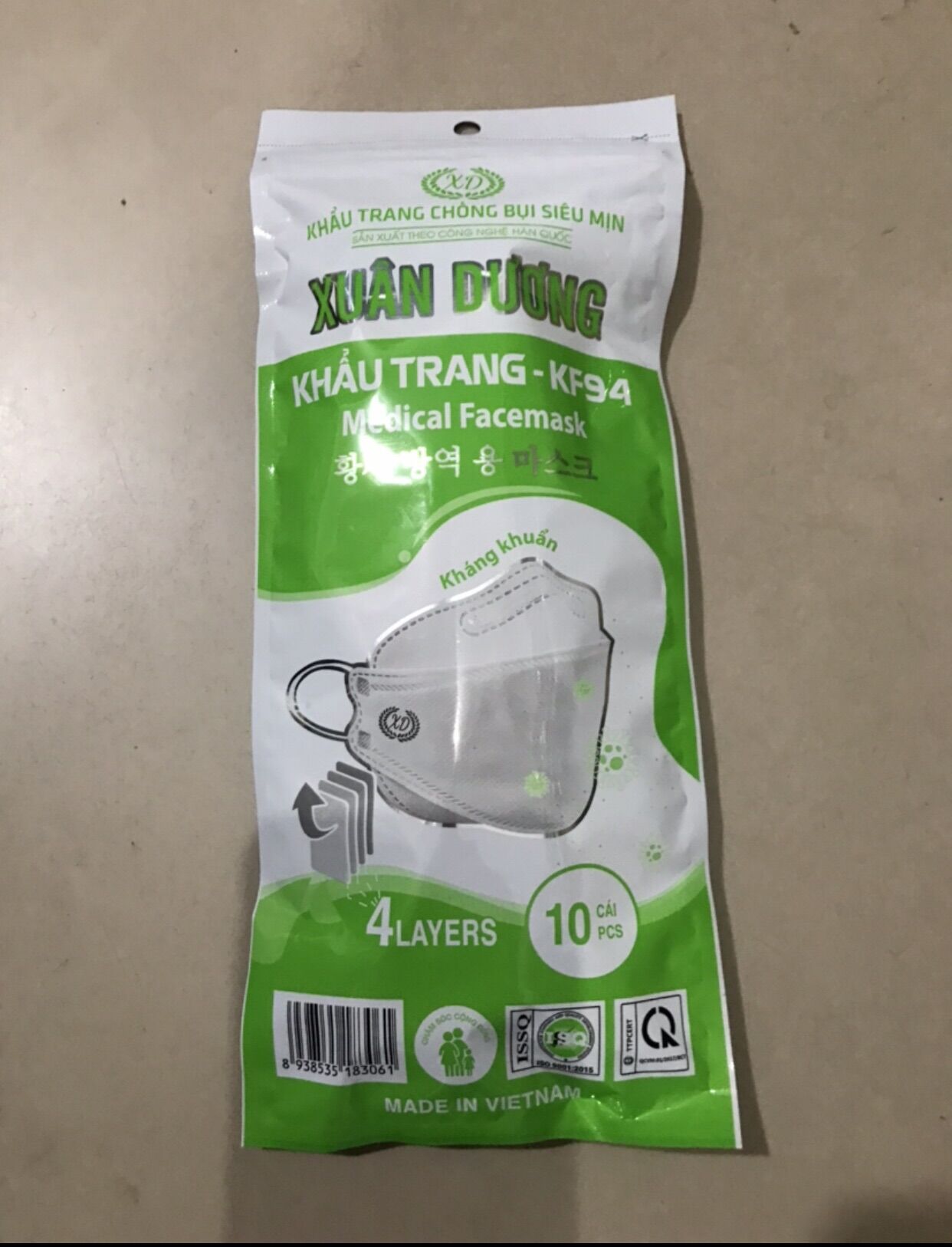 Combo 10 khẩu trang kf94 người lớn