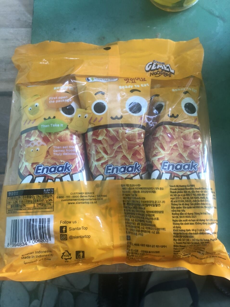 Combo 12 gói mì snack gà ăn sống vị bbq nhập khẩu indo
