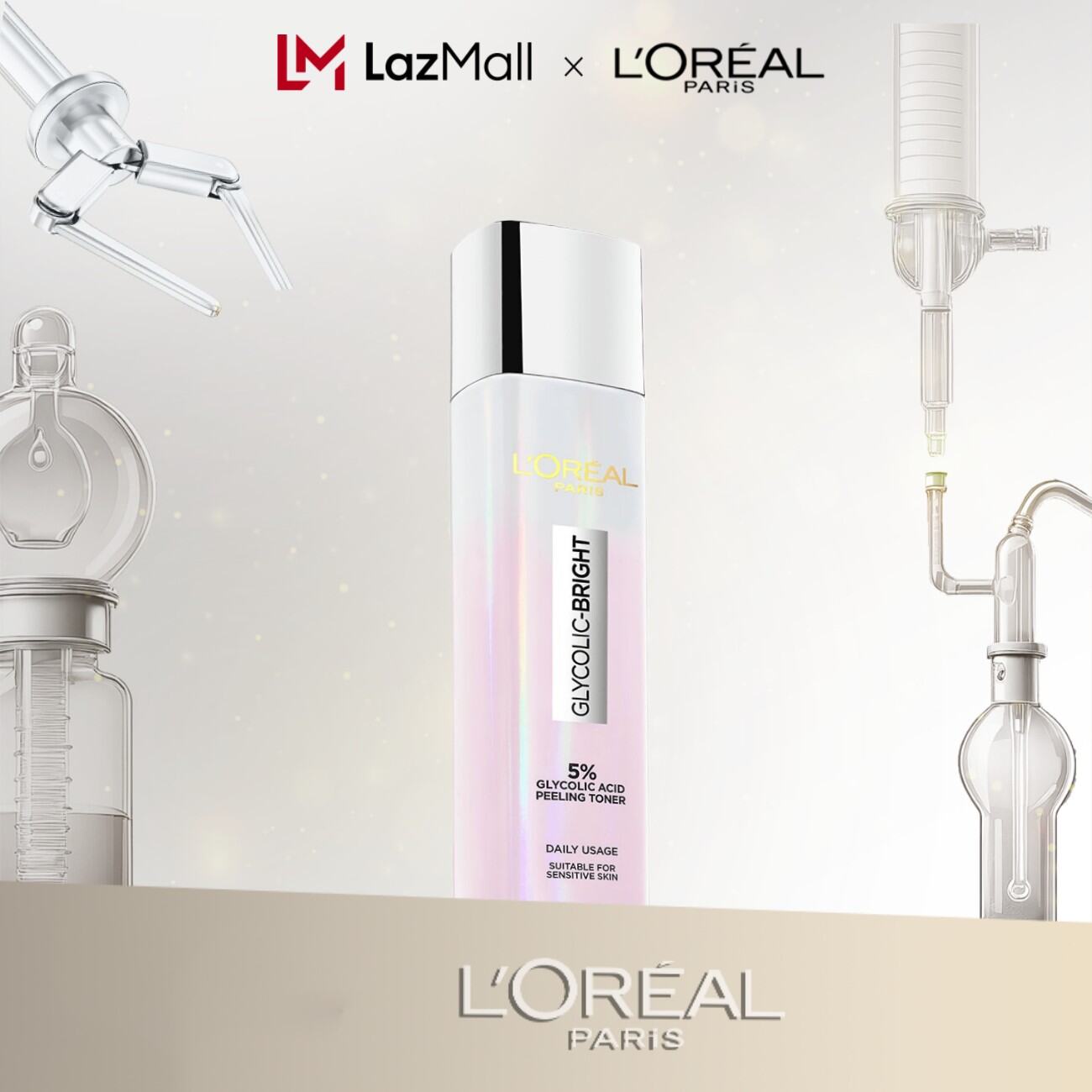 Nước Dưỡng Thúc Đẩy Tái Tạo Da, Làn Da Trông Sáng Và Căng Mịn L’Oreal Paris Glycolic Bright Peeling Toner 128Ml