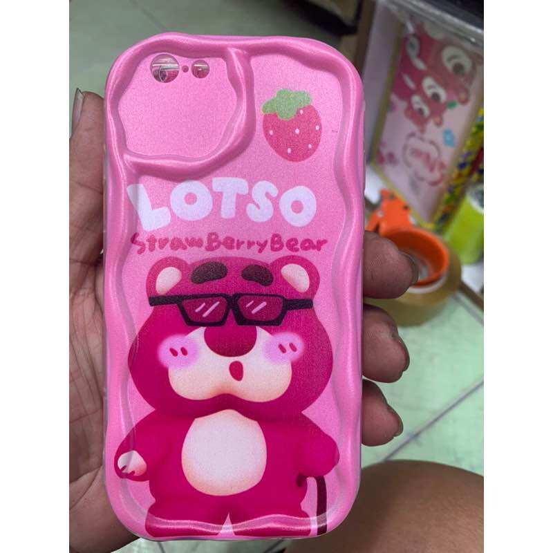 Ốp lưng iPhone 6 IPhone 6S gấu dâu bảo vệ camera thời trang.