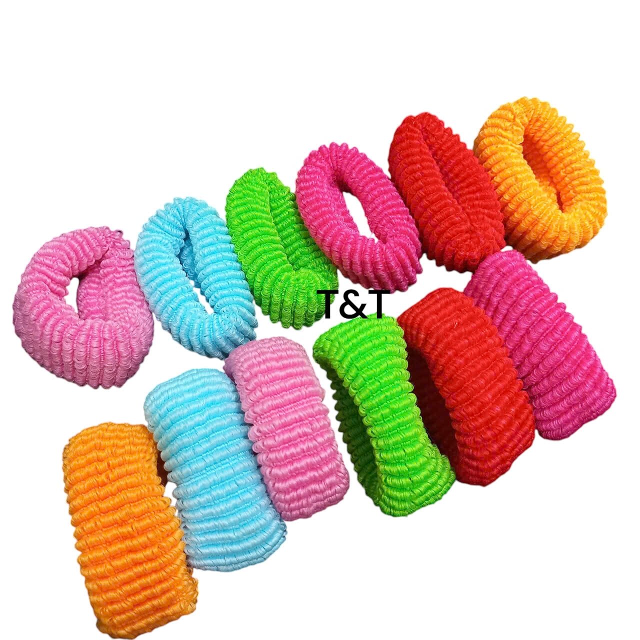 Túi 12 dây cột tóc 6 màu (bản 2cm-3cm)