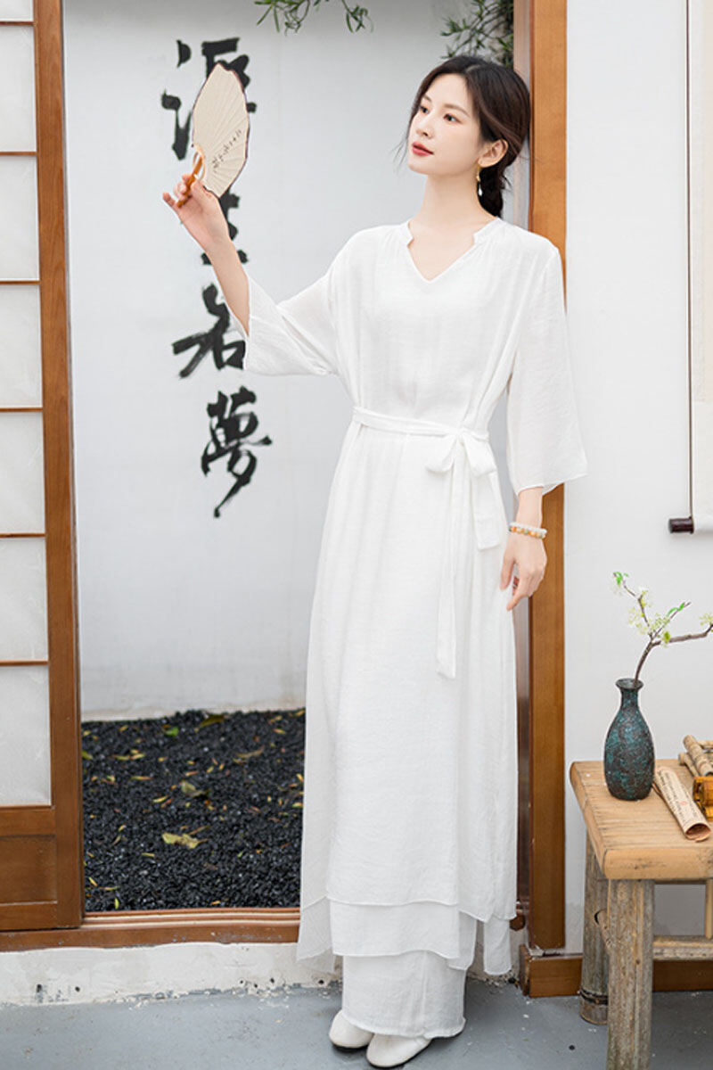 Bộ Đồ Thiền Nữ Phong Cách Trung Hoa Cổ Điển Cotton Mùa Hè 2023 Thiết Kế Giản Dị Cho Phụ Nữ Từ 18-25 Tuổi