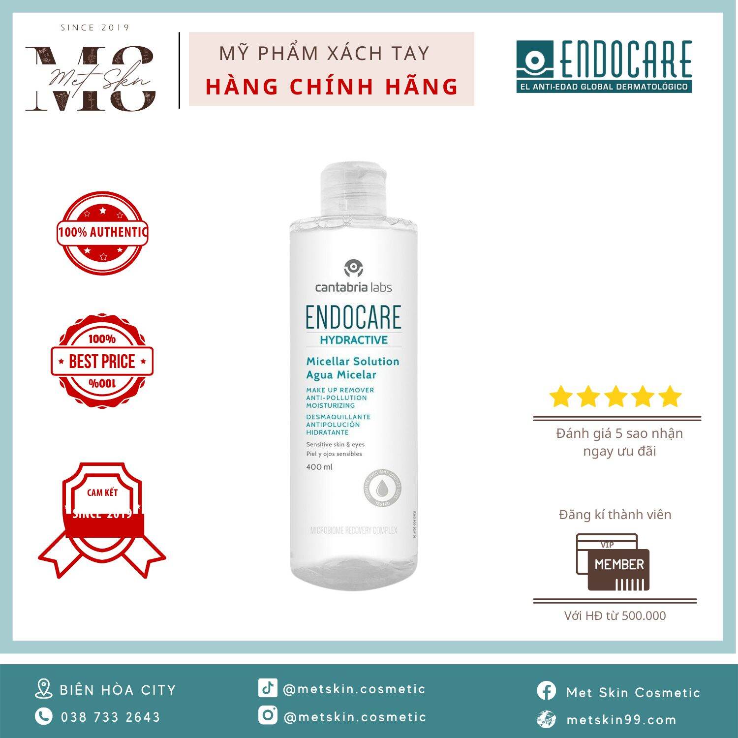 [ Pre Order ] Nước tẩy trang Endocare ( 400ml )