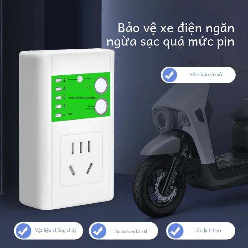 Công Tắc Nguồn Tự Động Thông Minh Ổ Cắm Hẹn Giờ Sử Dụng Tại Nhà Xe Điện Điều Khiển Thời Gian Sạc Phích Cắm Tường