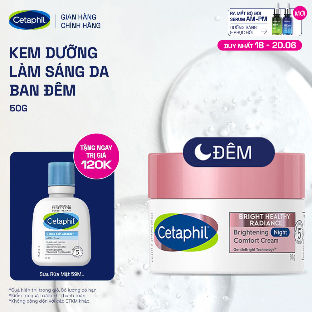 Kem dưỡng ẩm sáng da ban đêm Cetaphil Bright Healthy Radiance Brightening Night Comfort Cream 50g