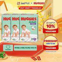 Combo of 3 Huggies Airsoft Diaper Pants Size M46/L36/Xl30/Xxl24 Pieces