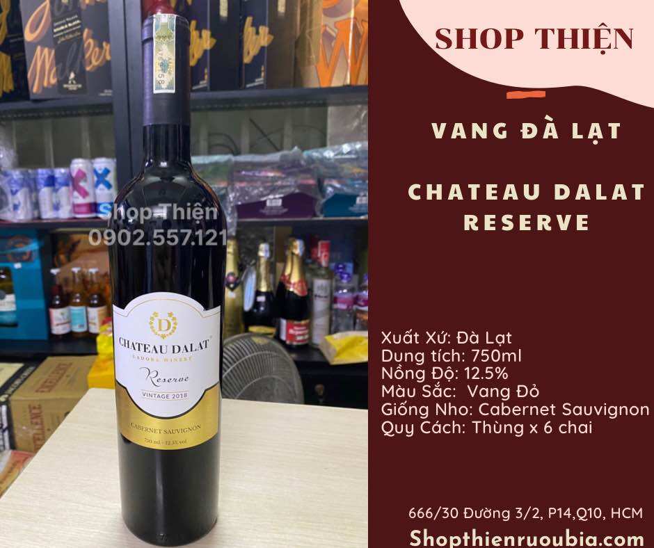 Vang đà lạt đỏ chateau dalat reserve 12.5% 750ml