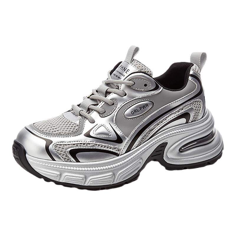 Daphne | Thick-soled Silver Women's Dad Shoes Breathable Comfortable Running Shoes Giá 1,941,000 Đồng*Miễn phí vận chuyển