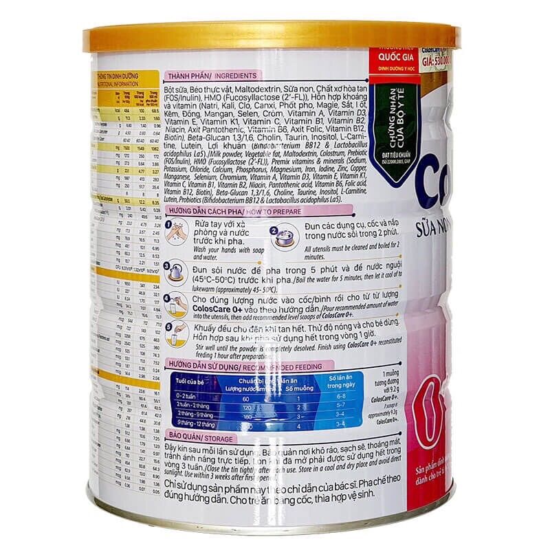 Sữa bột ColosCare 0+ 800g
