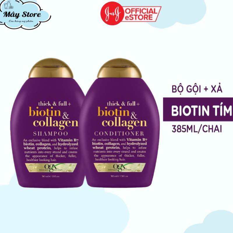 Bộ Dầu Gội Xả Biotin Collagen OGX 385mlx2
