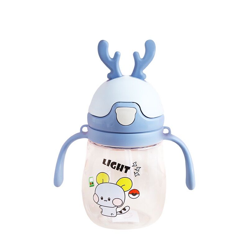 Bình tập uống 300ml, có vạch chia, van chống sặc, hút nhiều tư thế, tặng kèm cọ ống hút