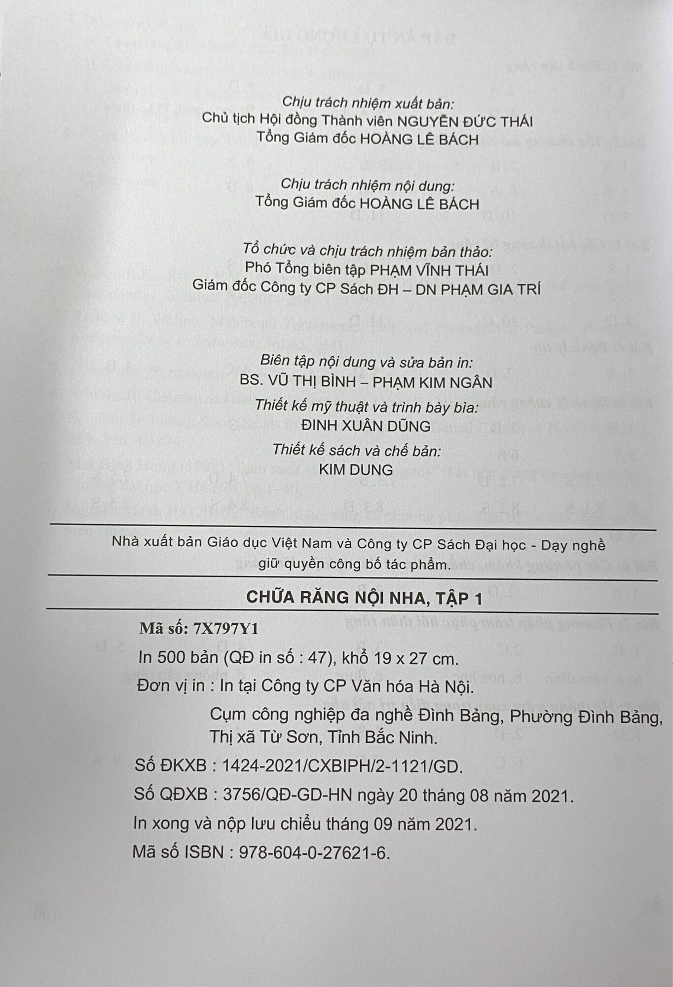 Chữa răng và nội nha Tập 1