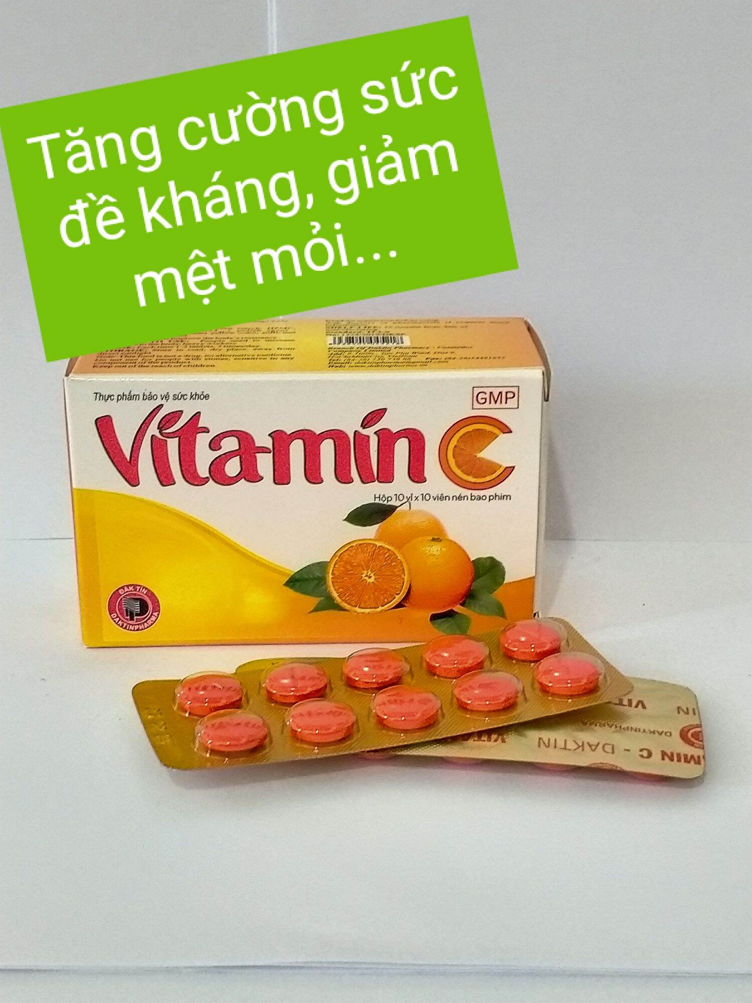 Viên uống VITAMIN C Hộp 100 viên hỗ trợ nâng cao sức đề kháng cho cơ thể ( Thực Phẩm bảo vệ sức khỏe)