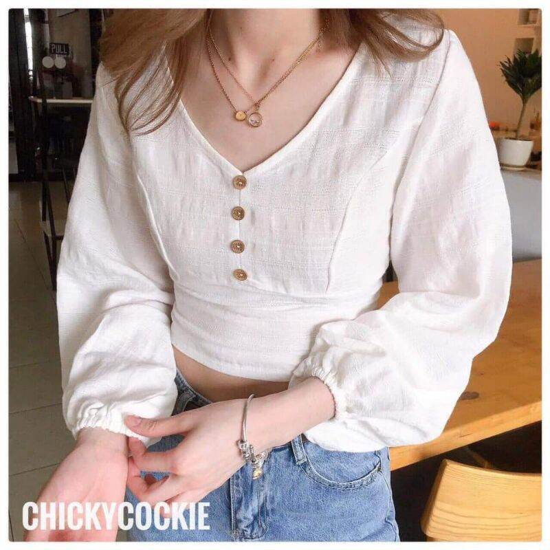 ❤️🍓áo crop top bo eo xinh lắm ạ❤️🍓