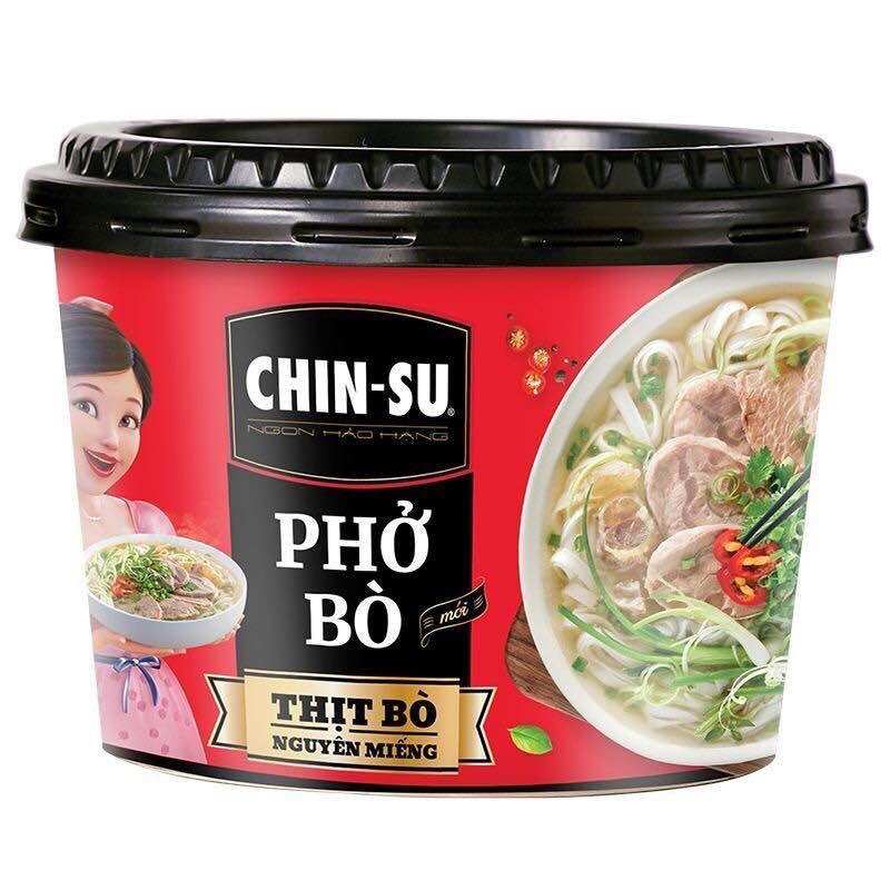 Thùng 12 Hộp Phở Bò Chinsu (Có Thịt Thậ) 132G/Hộp