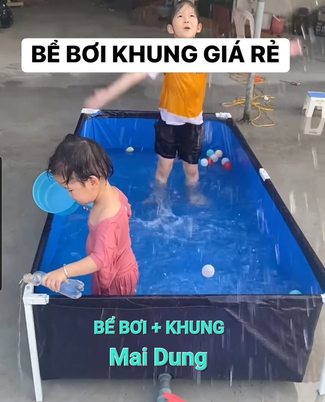 Combo bộ bể bơi gồm khung dành cho trẻ em