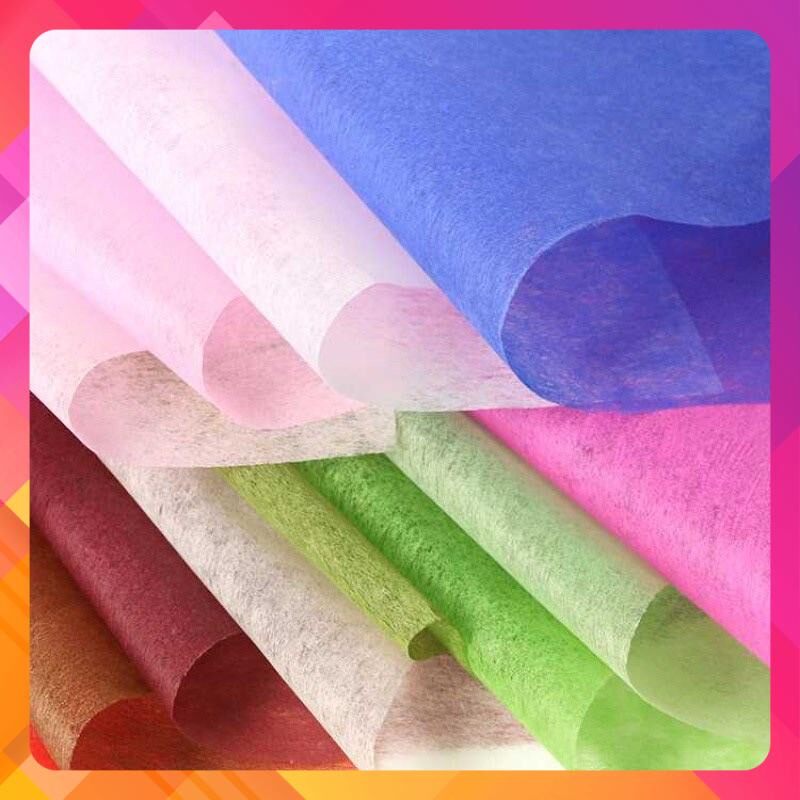 XẤP 10 TỜ GIẤY LỤA ( MẾCH) MÀU KT 48x50cm