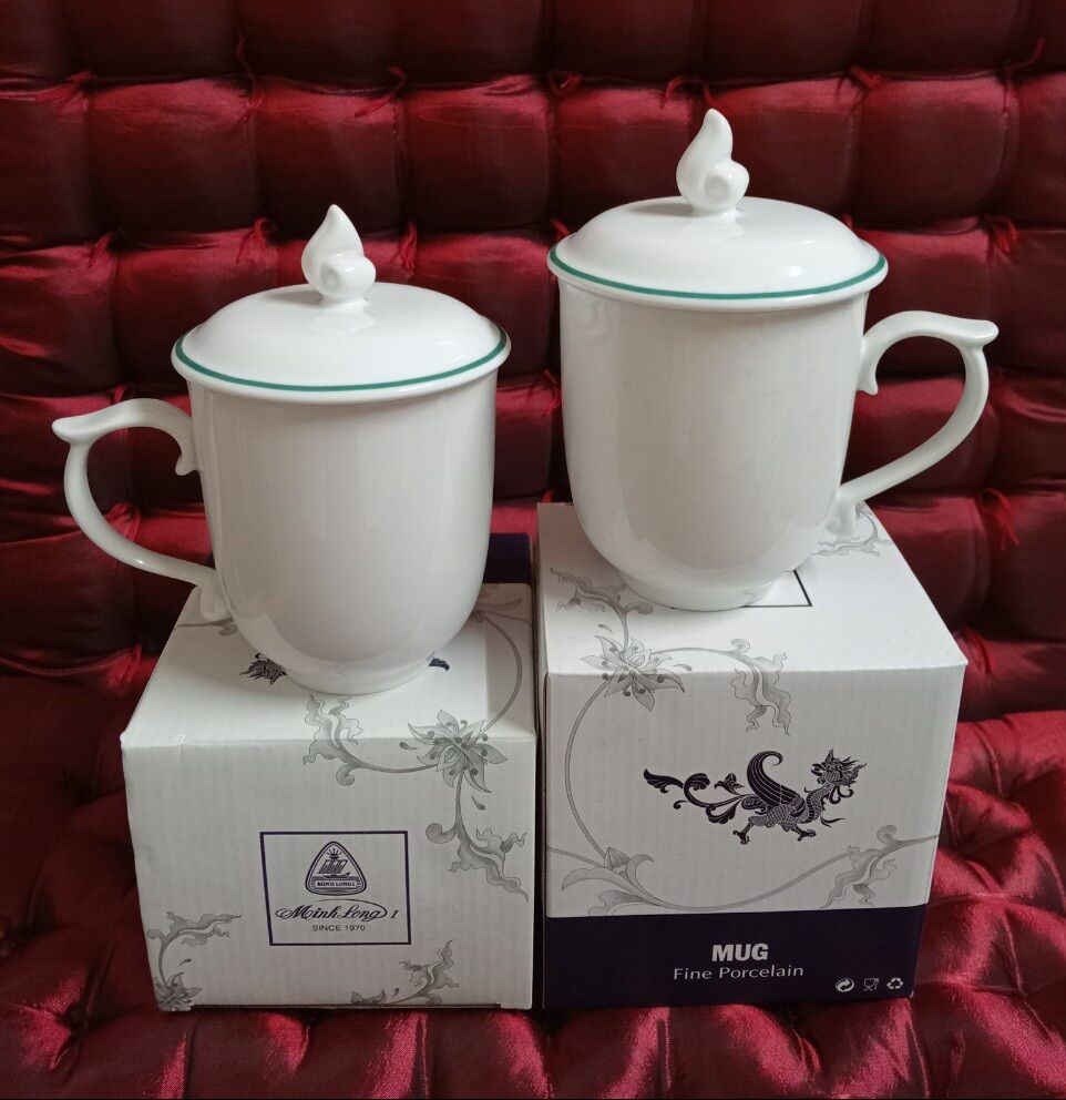 Ly sứ Minh Long có nắp dung tích 0.3L - ly sứ minh long có nắp 300ml