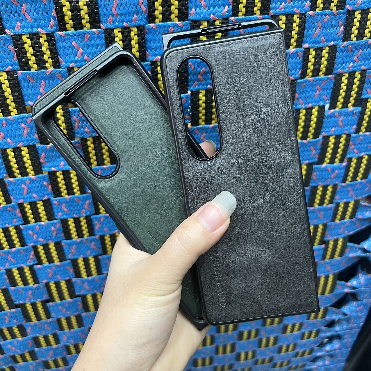 Case ốp lưng Samsung Z fold 4 kiểu da thời trang ôm máy hàng công ty