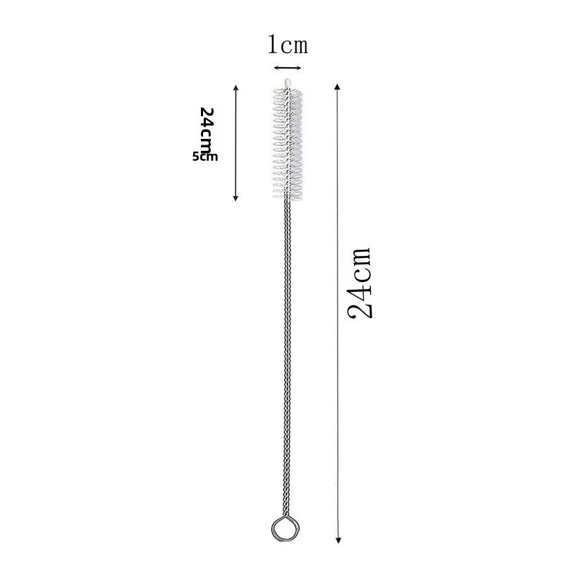 Bộ 10 Cọ Vệ Sinh Ống Hút Bằng Thép Không Gỉ Tay Cầm Dài Lông Nylon Thân Thiện Với Môi Trường Dụng Cụ Vệ Sinh Ống Hút