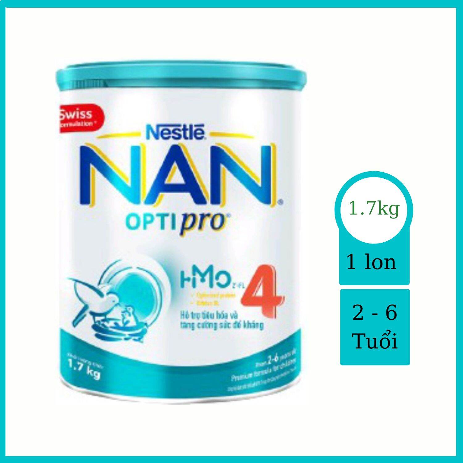 Date 2023 Nan 4 - Sữa Bột Nestle NAN Optipro 4 HM-O 1,7kg 2-6 tuổi - Mẫu