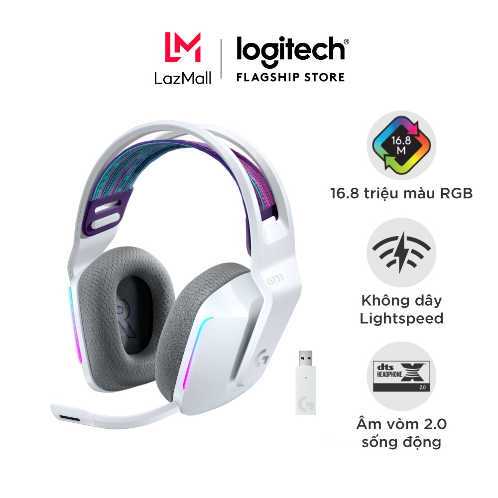 Tai nghe game không dây Lightspeed Logitech G733 - Headband tùy chỉnh RGB Lightsync màn loa Pro-G Mi