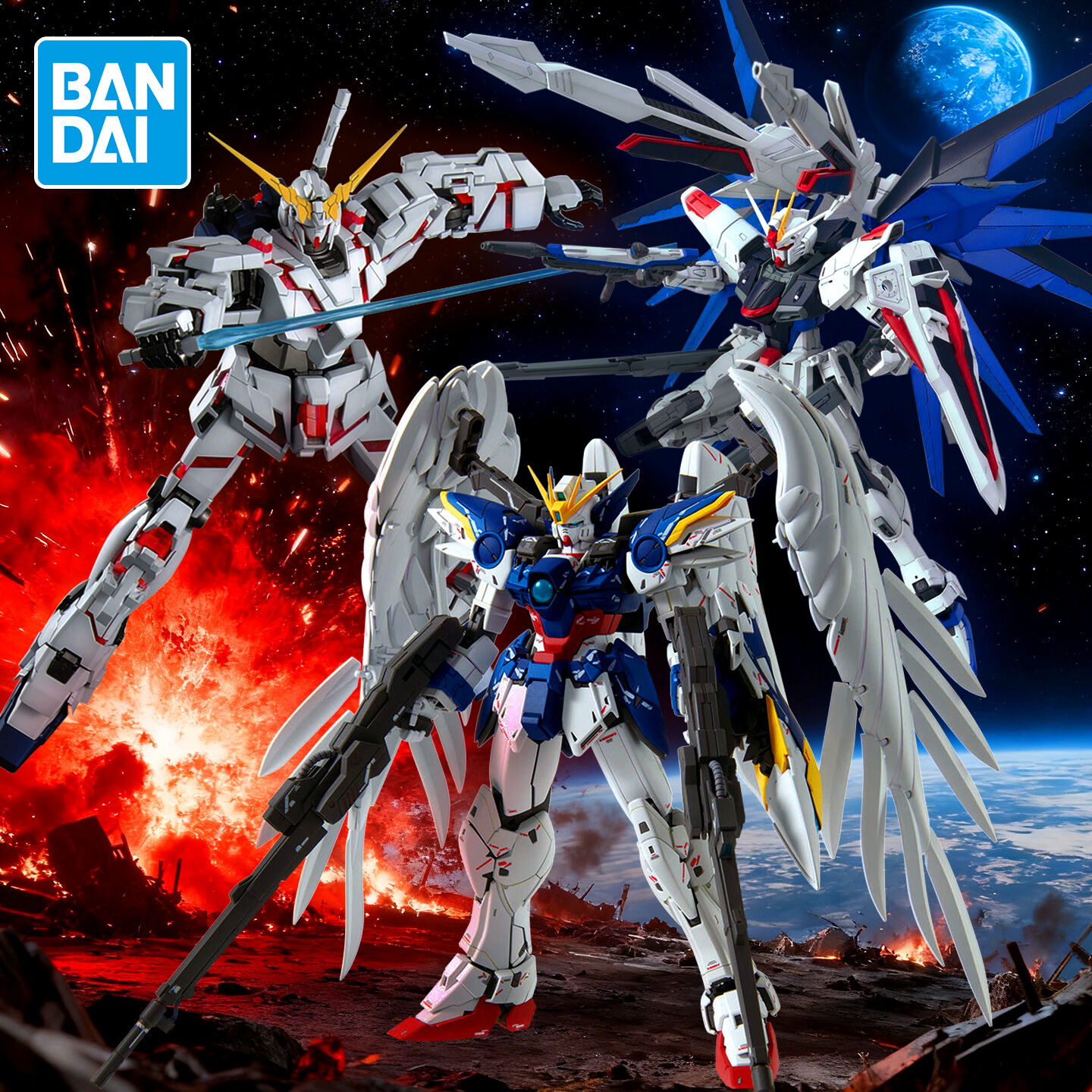Bandai | Bộ Lắp Ráp Mô Hình Gundam MG Red Astray Wing Zero EW Barbatos Strike Freedom