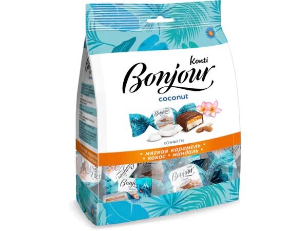 Kẹo socola dừa Bonjour của hãng Konti, hàng Nga chuẩn