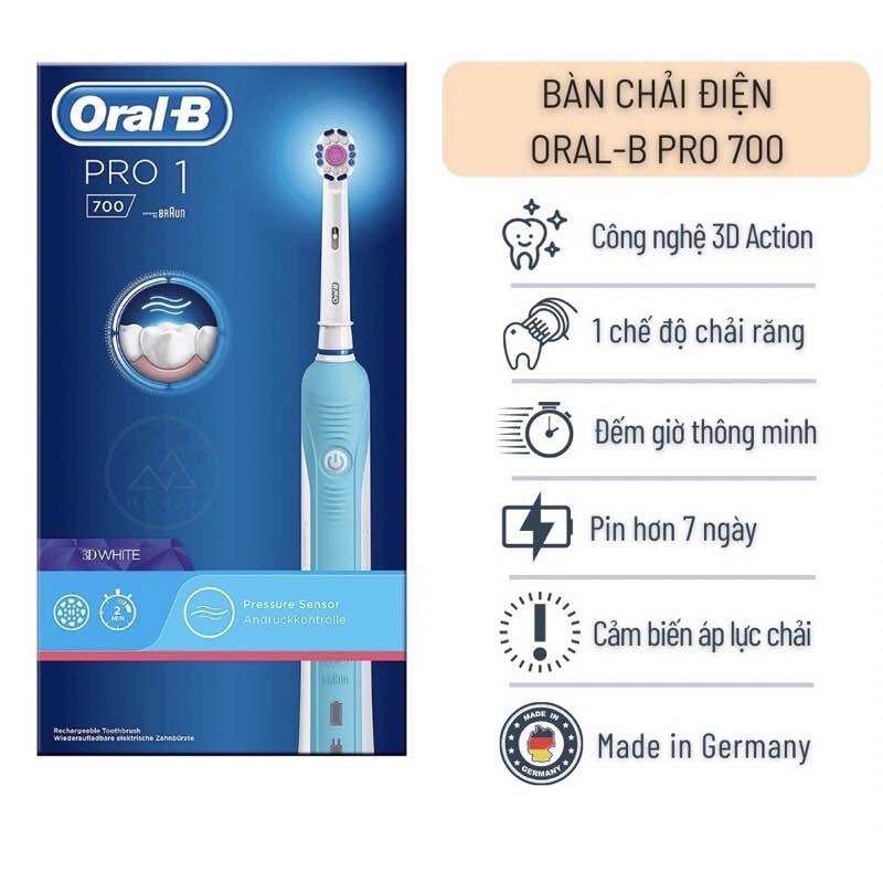 Bàn Chải Điện Oral B Pro 3 3000s / Pro 1 700s HÀNG PHÁP