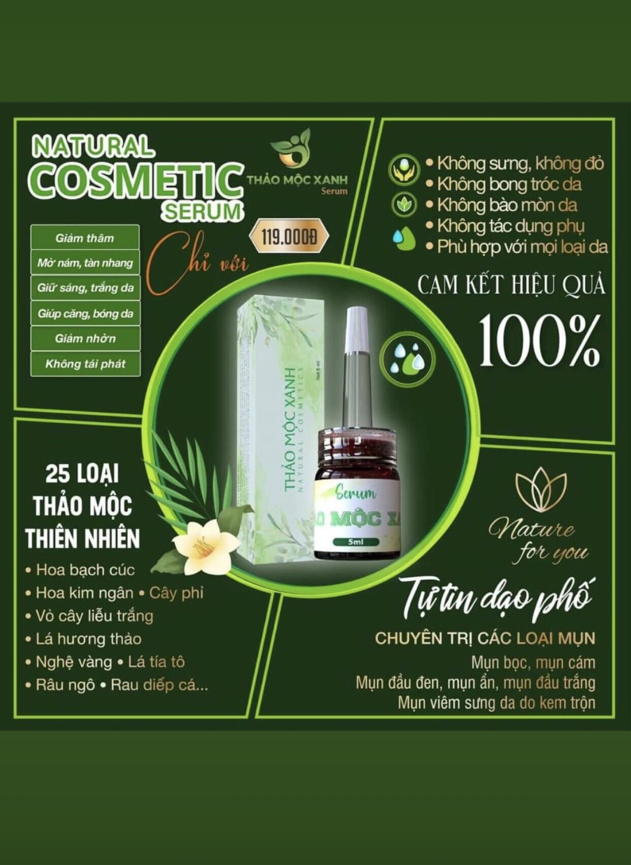 Serum Trị Mụn Thảo Mộc Xanh